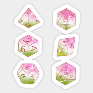 Pastel genderqueer dice set Sticker